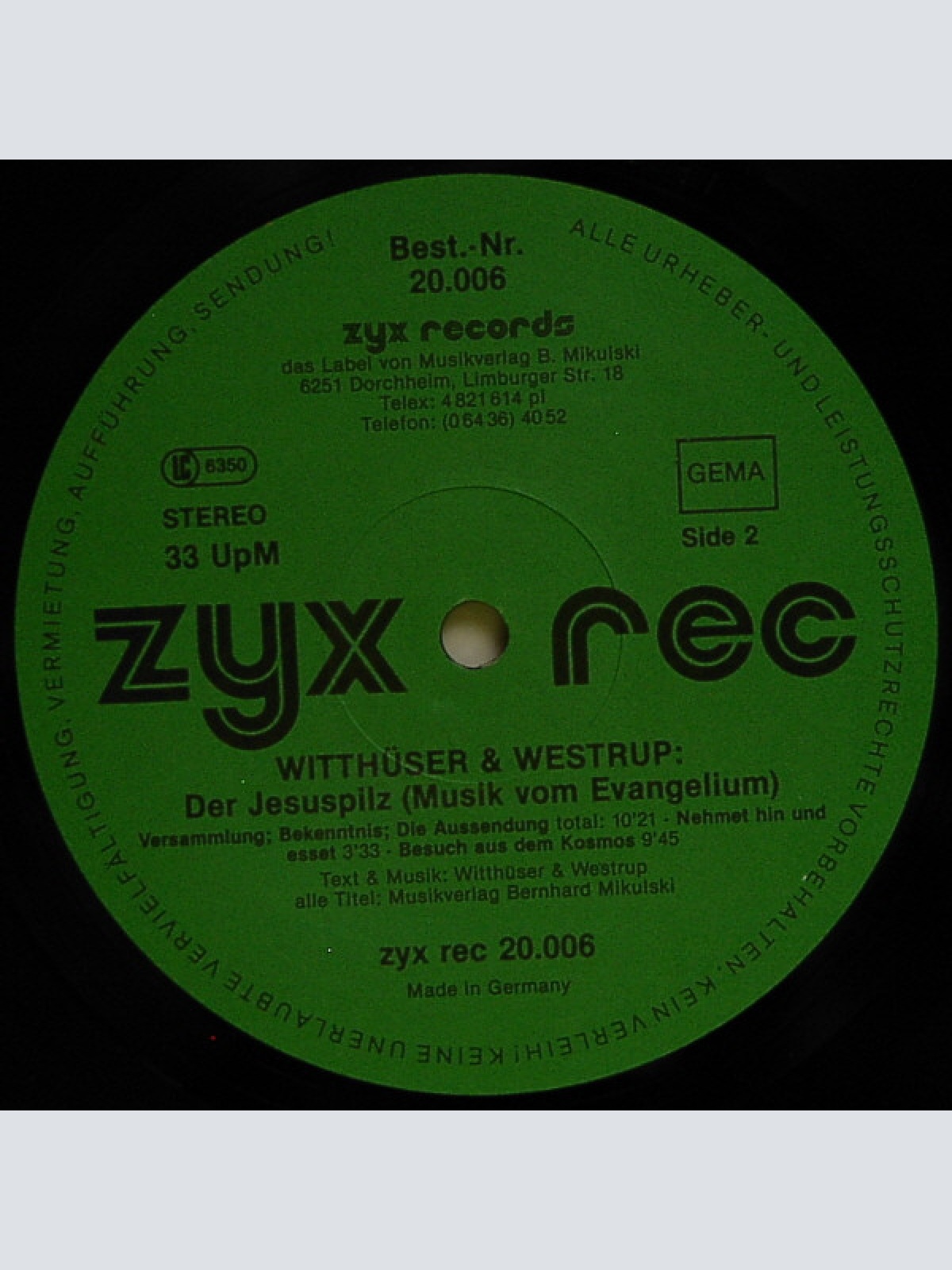 Vinyl / Witthüser & Westrupp - Trips Und Träume - Der Jesuspilz - Bauer Plath