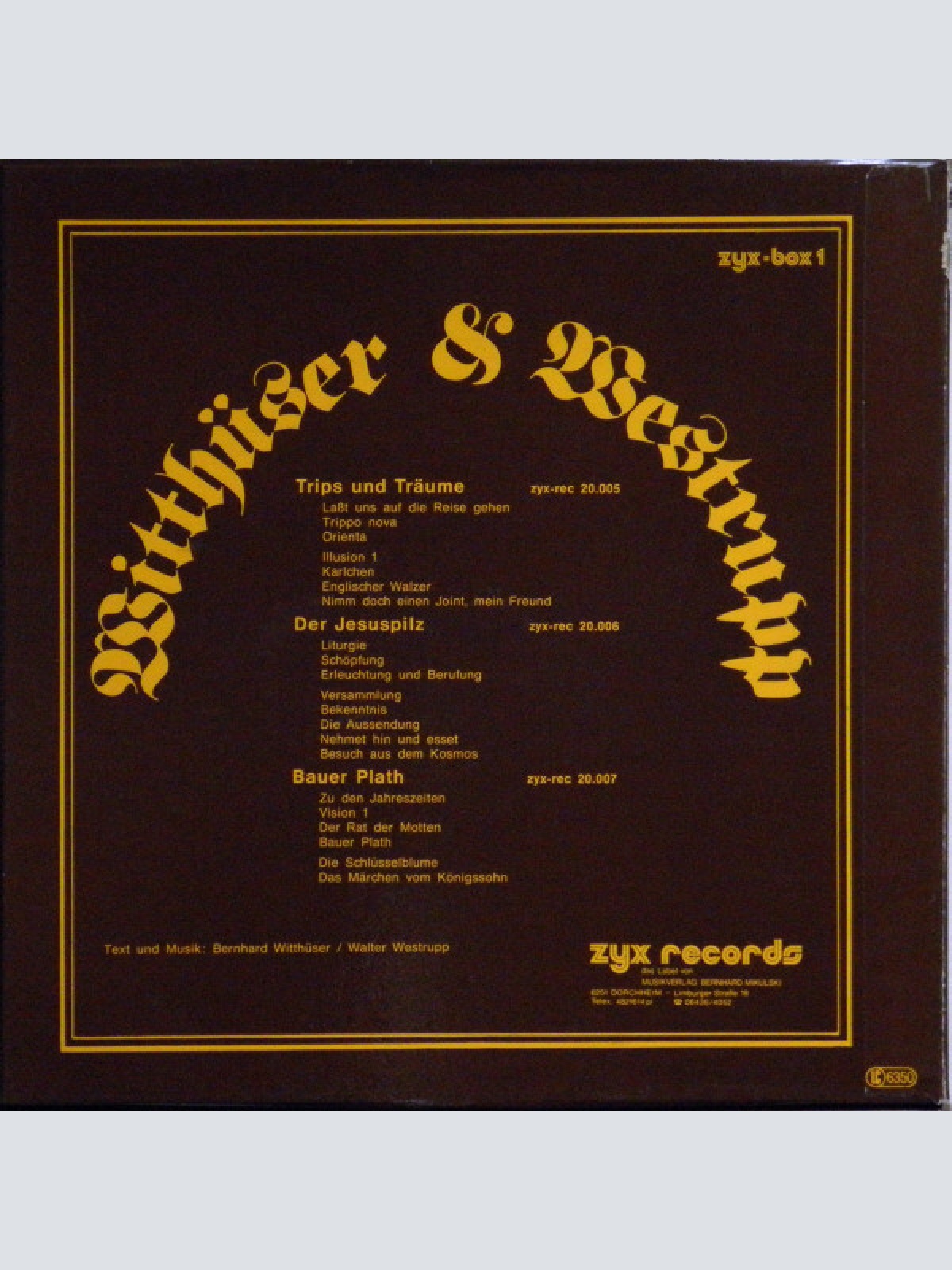 Vinyl / Witthüser & Westrupp - Trips Und Träume - Der Jesuspilz - Bauer Plath