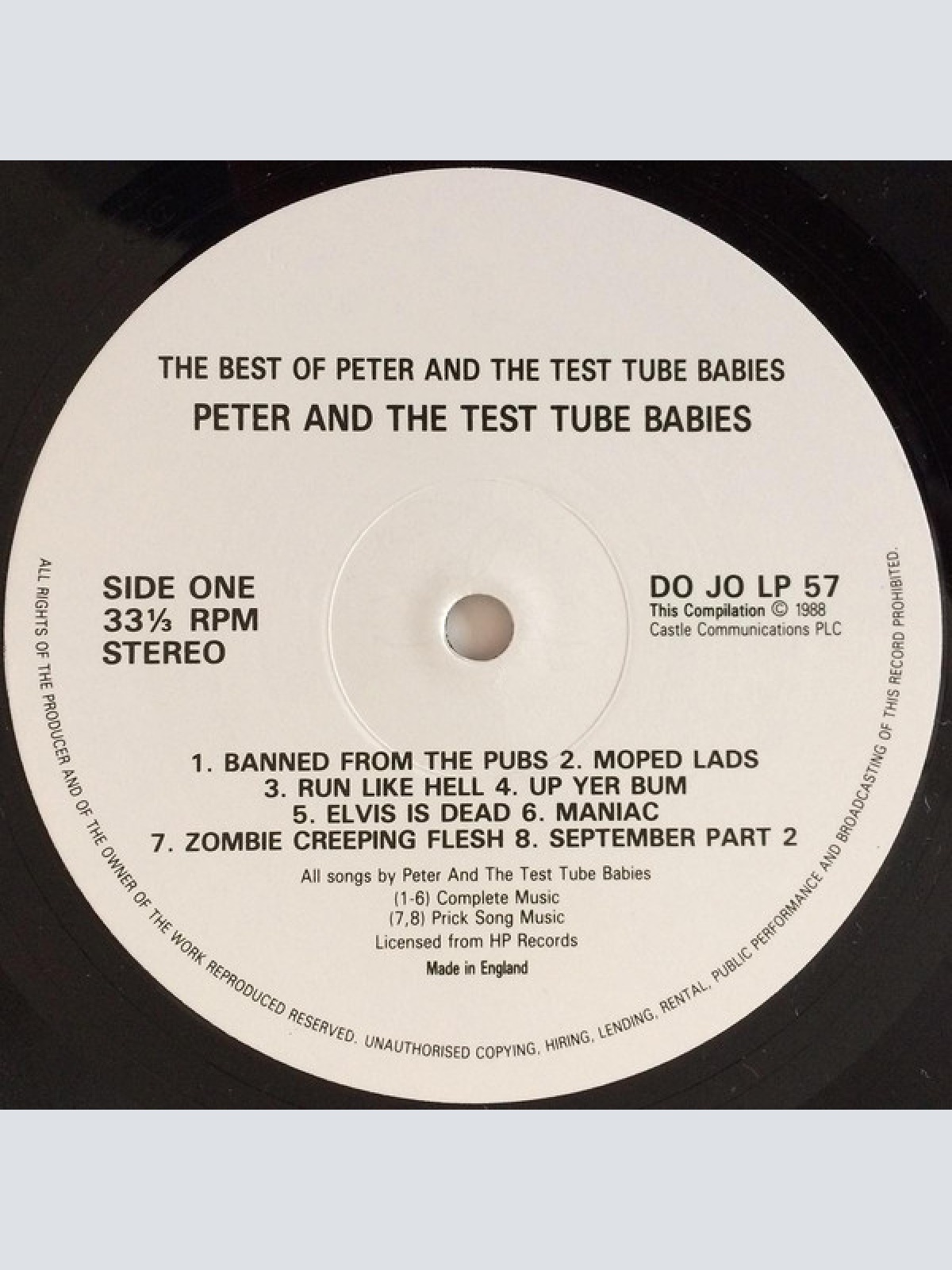 Vinyl / Peter And The Test Tube Babies - The Best Of Peter And The Test Tube Babies