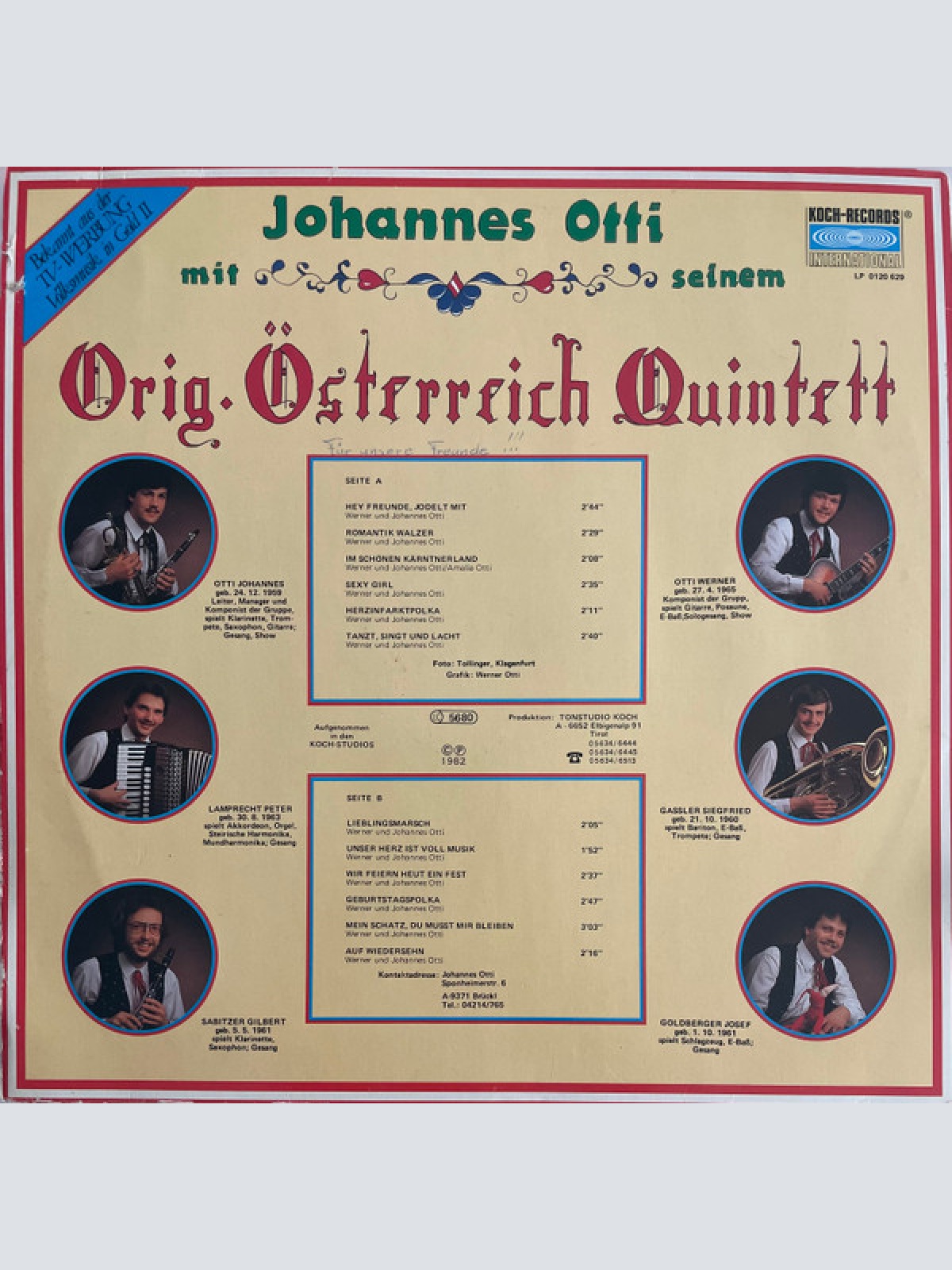 Vinyl / Johannes Otti & Sein Österreich Quintett - Unser Herz Ist Voller Musik
