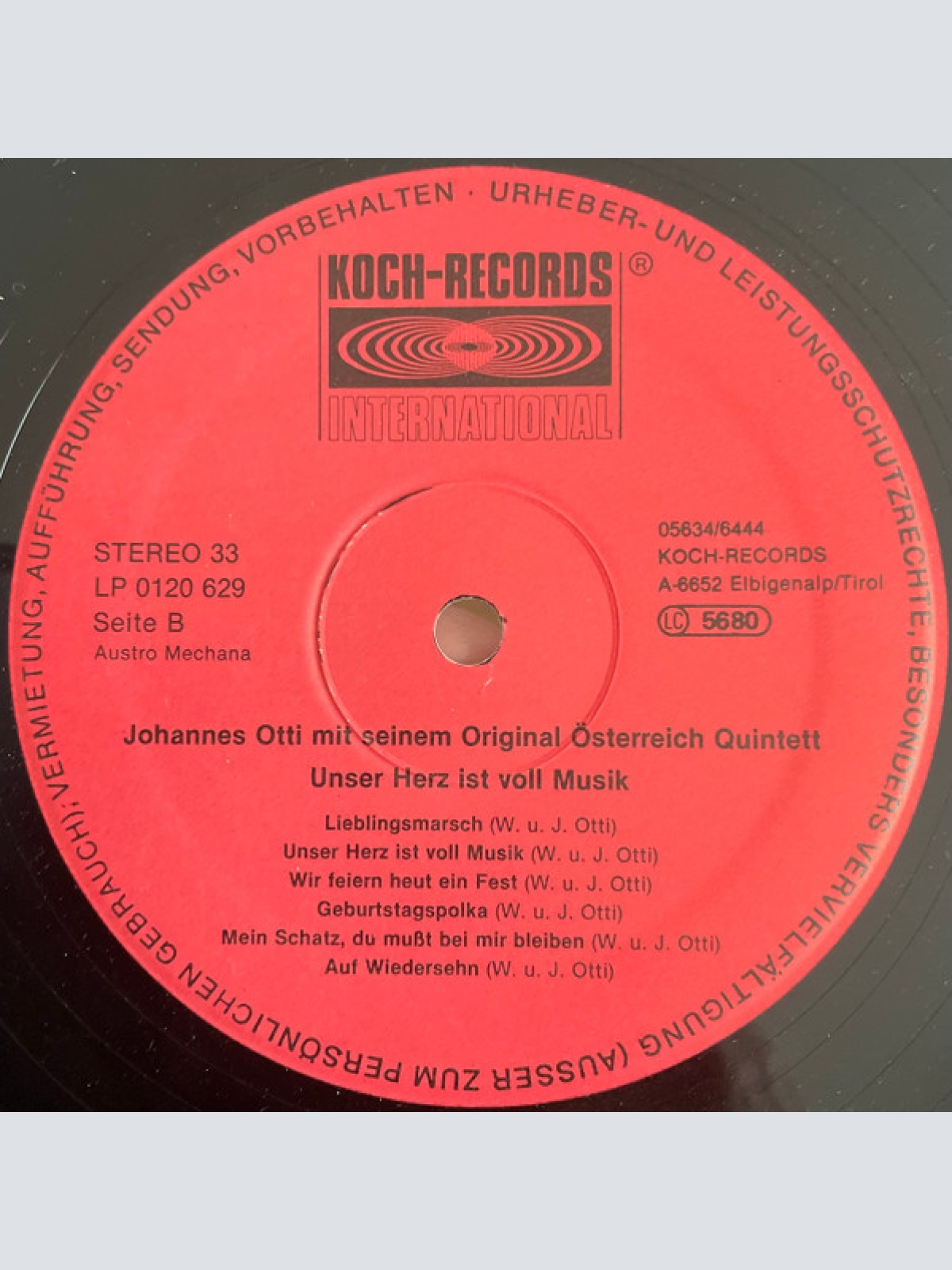 Vinyl / Johannes Otti & Sein Österreich Quintett - Unser Herz Ist Voller Musik