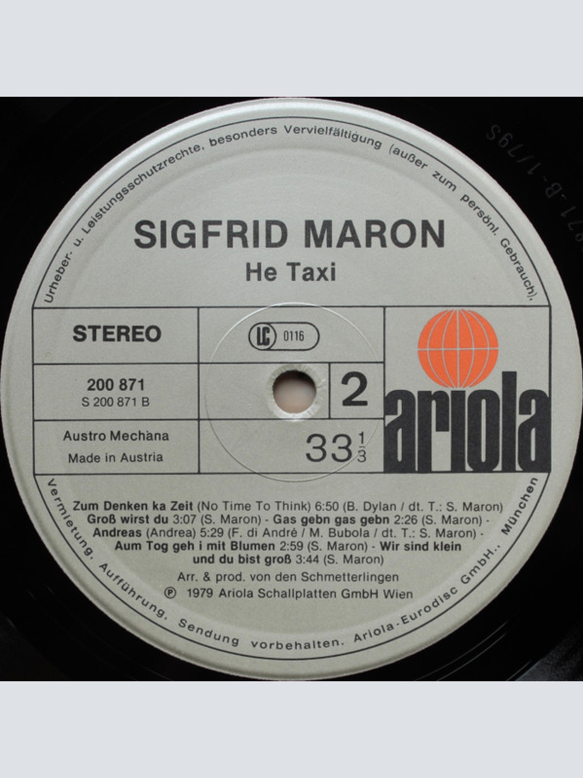 Vinyl / Sigfrid Maron* - He, Taxi