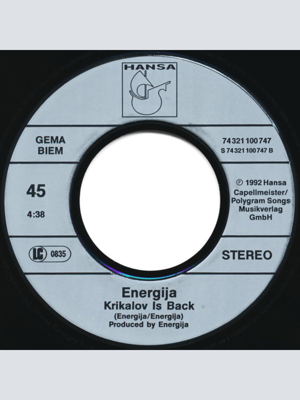 Vinyl / Energija - Kosmonaut (The Return Of Krikalov)