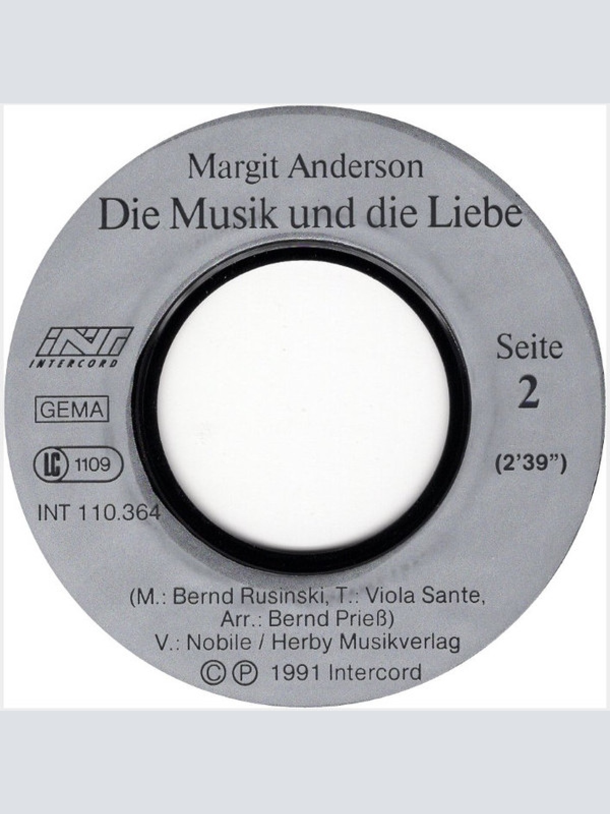 Vinyl / Margit Anderson - Ein Sonntag Ohne Dich