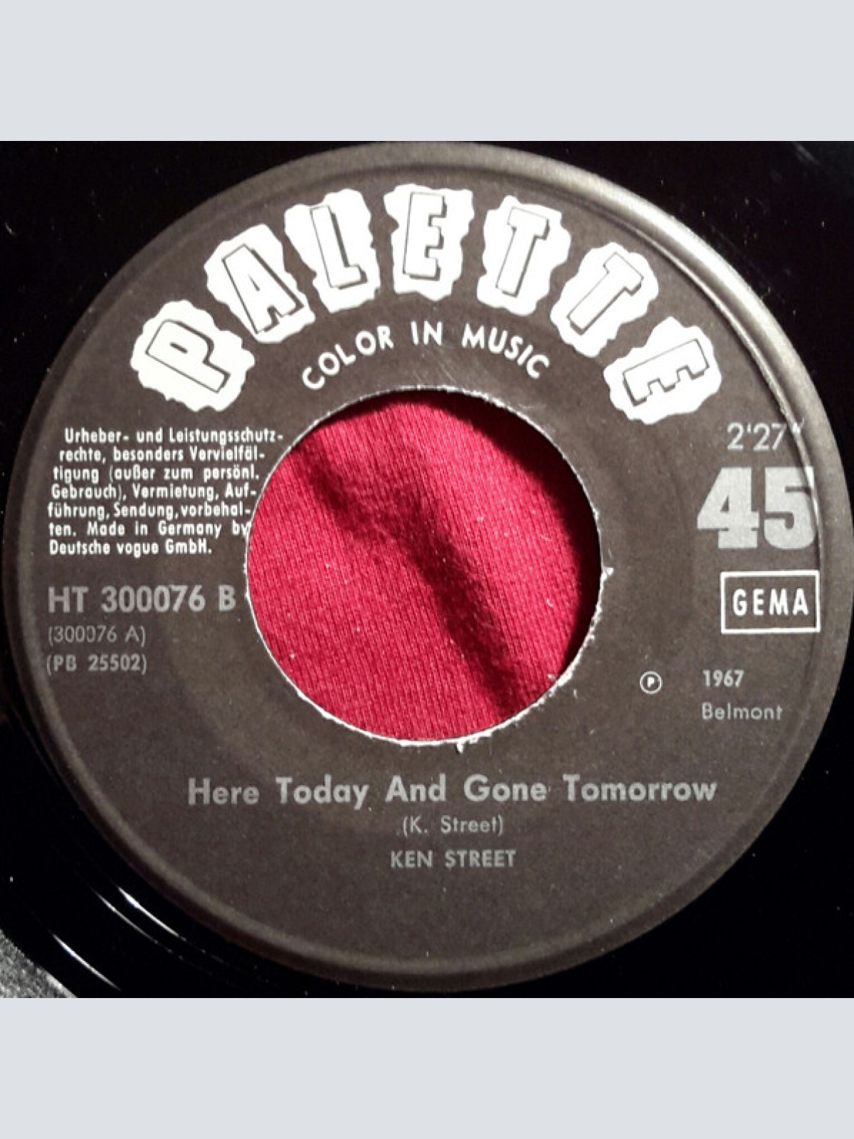 Vinyl / Ken Street - Here Today And Gone Tomorrow / Lie And Deceive