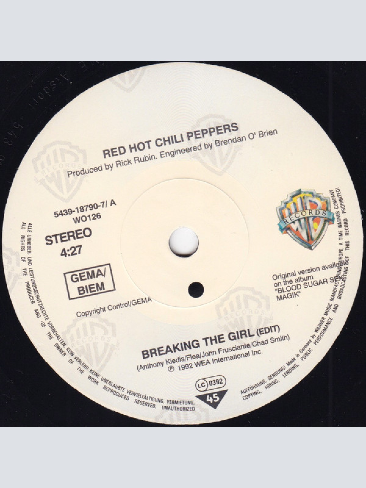 Vinyl / Red Hot Chili Peppers - Breaking The Girl