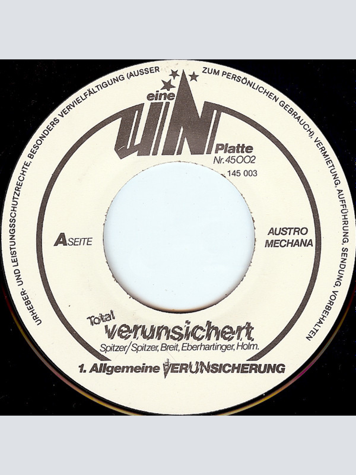 Vinyl / Erste Allgemeine VerUNsicherung* - Total Verunsichert