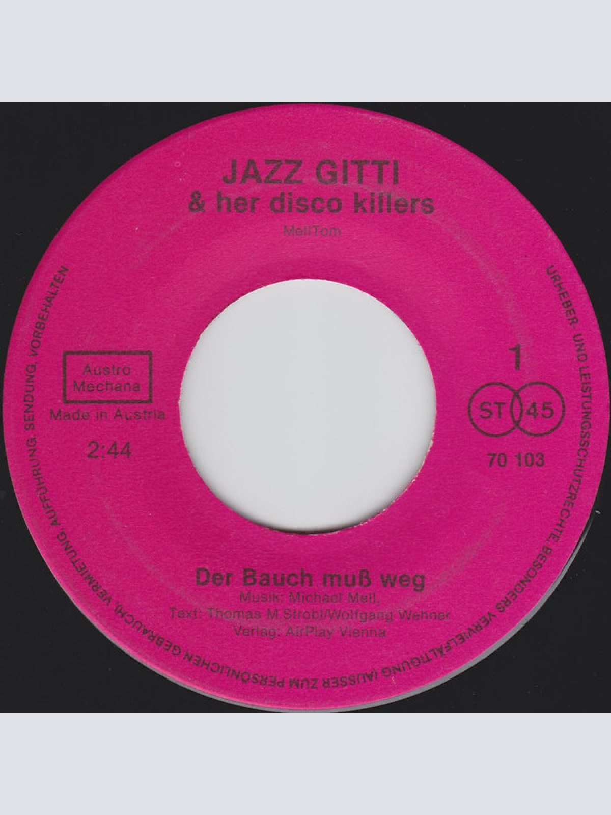 Vinyl / Jazz Gitti & Her Disco Killers* - Der Bauch Muß Weg