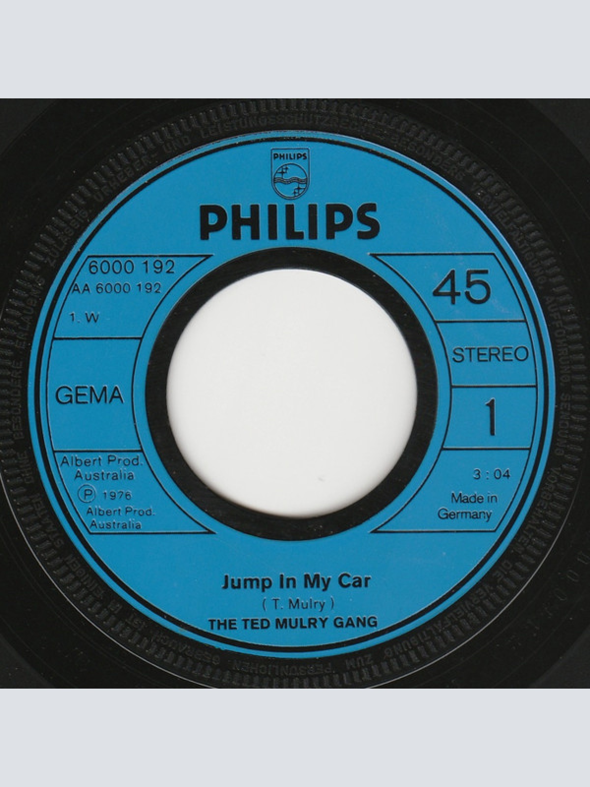 Vinyl / Ted Mulry Gang - Jump In My Car