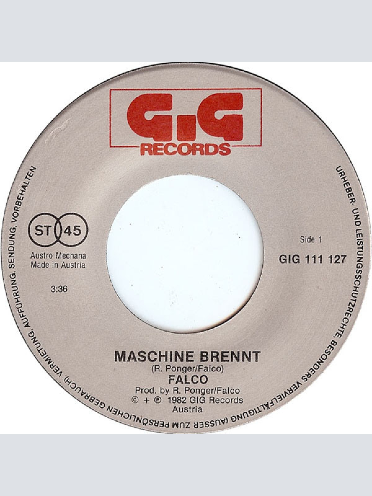 Vinyl / Falco - Maschine Brennt