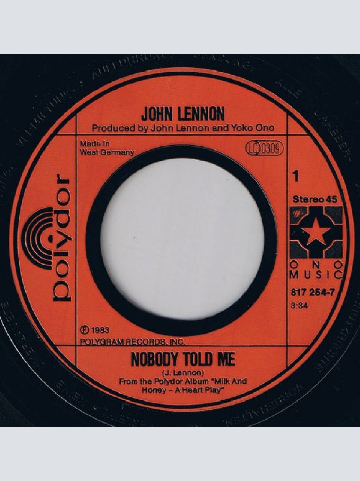 Vinyl / John Lennon - Nobody Told Me