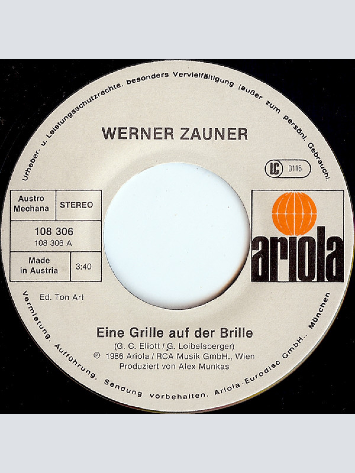 Vinyl / Werner Zauner - Die Grille Auf Der Brille
