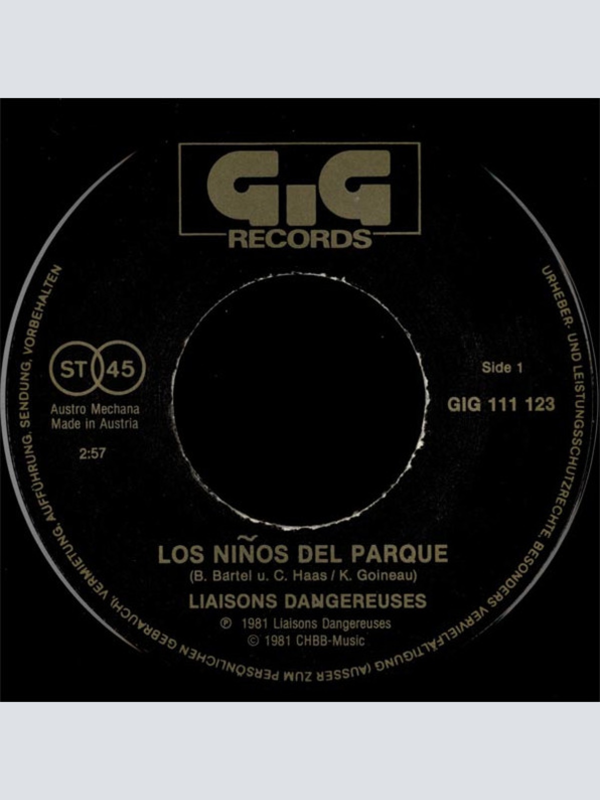 Vinyl / Liaisons Dangereuses - Los Niños Del Parque