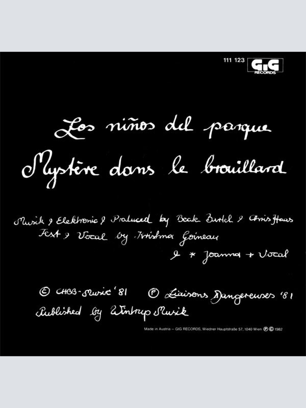 Vinyl / Liaisons Dangereuses - Los Niños Del Parque