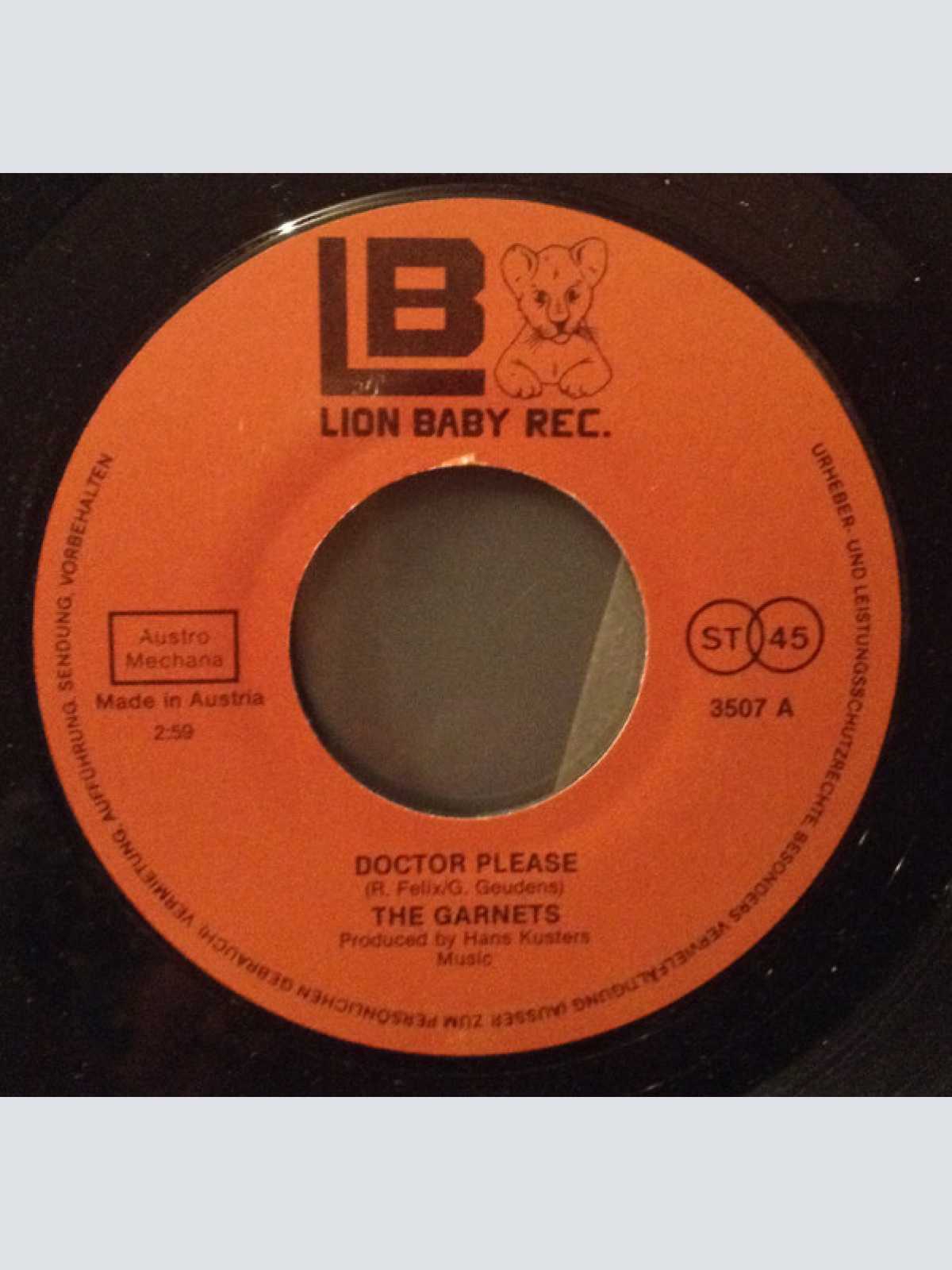 Vinyl / The Garnets, Honey-Sax - Doctor Please / Toi Et L'Oiseau