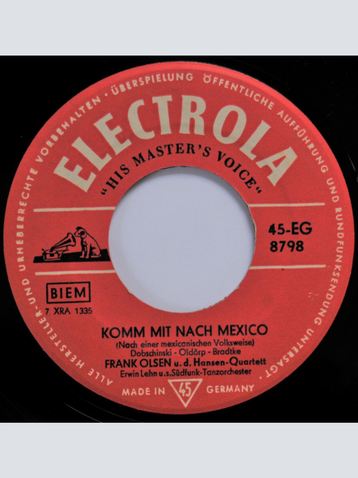 Vinyl / Frank Olsen (2) - Am Abend In Rom / Komm Mit Nach Mexico