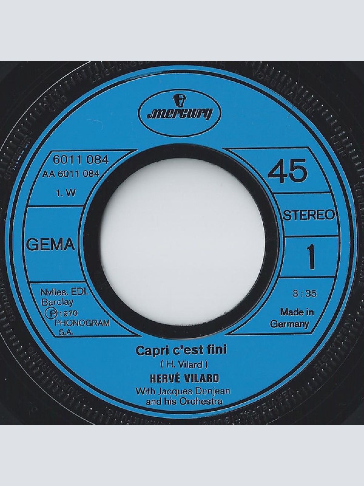 Vinyl / Herve Vilard* - Capri C'est Fini