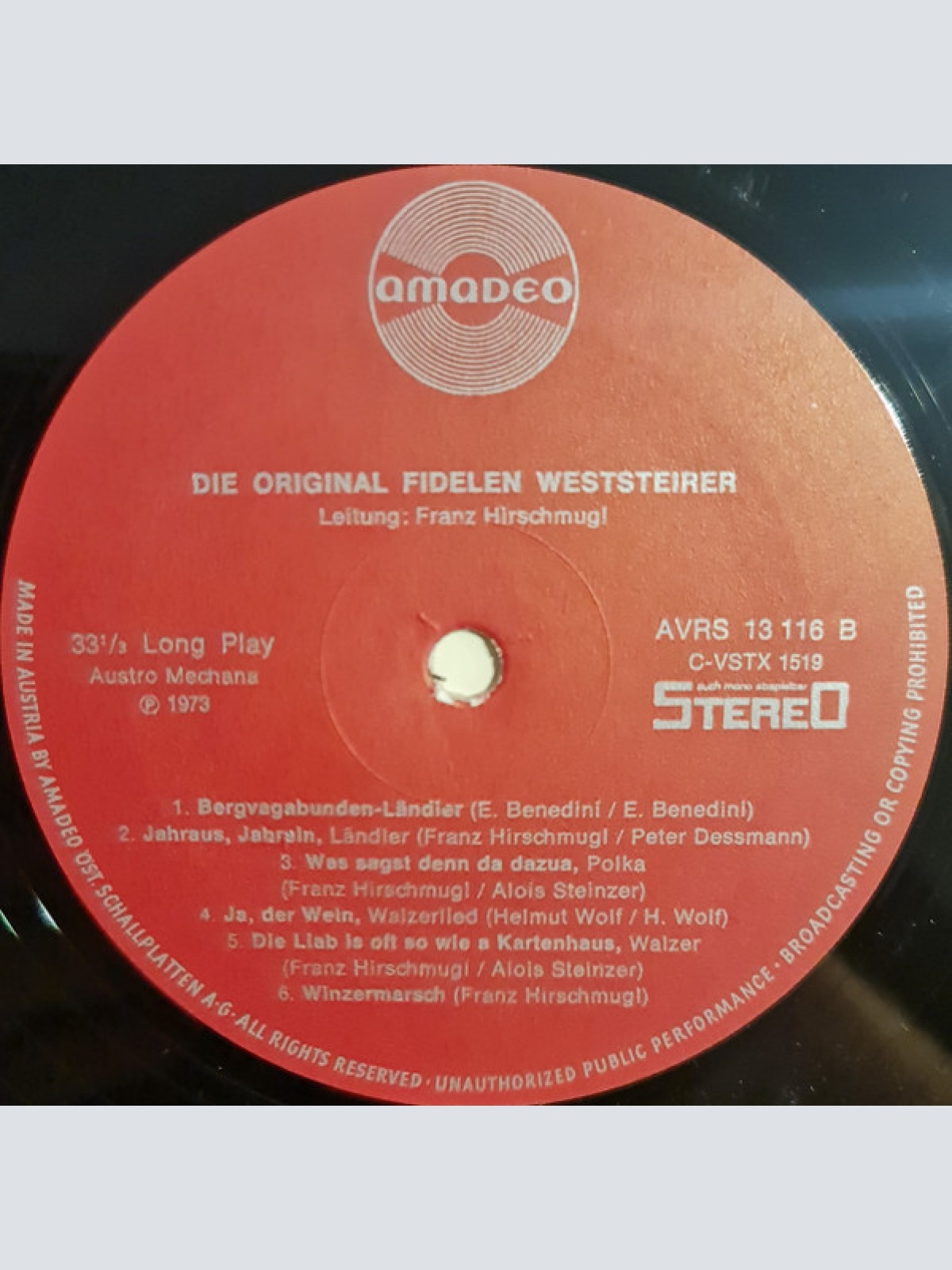 Vinyl / Die Original Fidelen Weststeirer - Die Original Fidelen Weststeirer