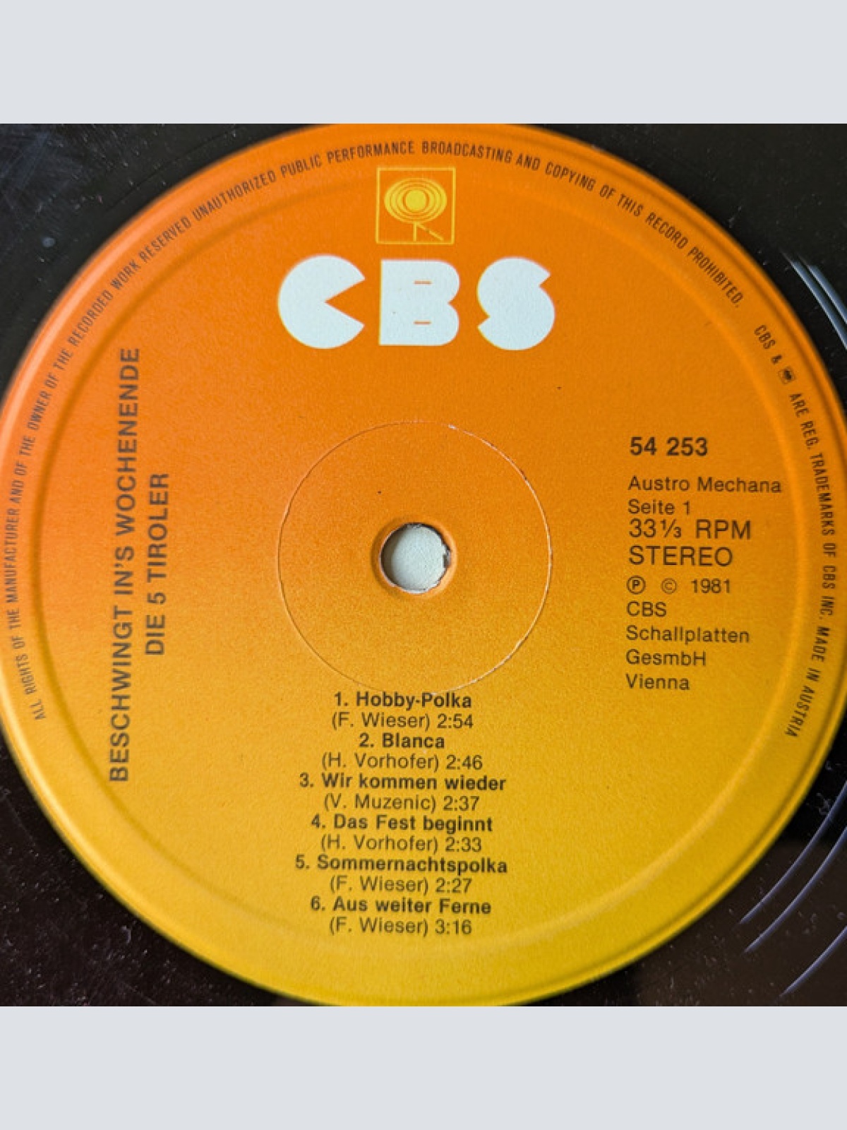 Vinyl / Die 5 Tiroler - Beschwingt In's Wochenende