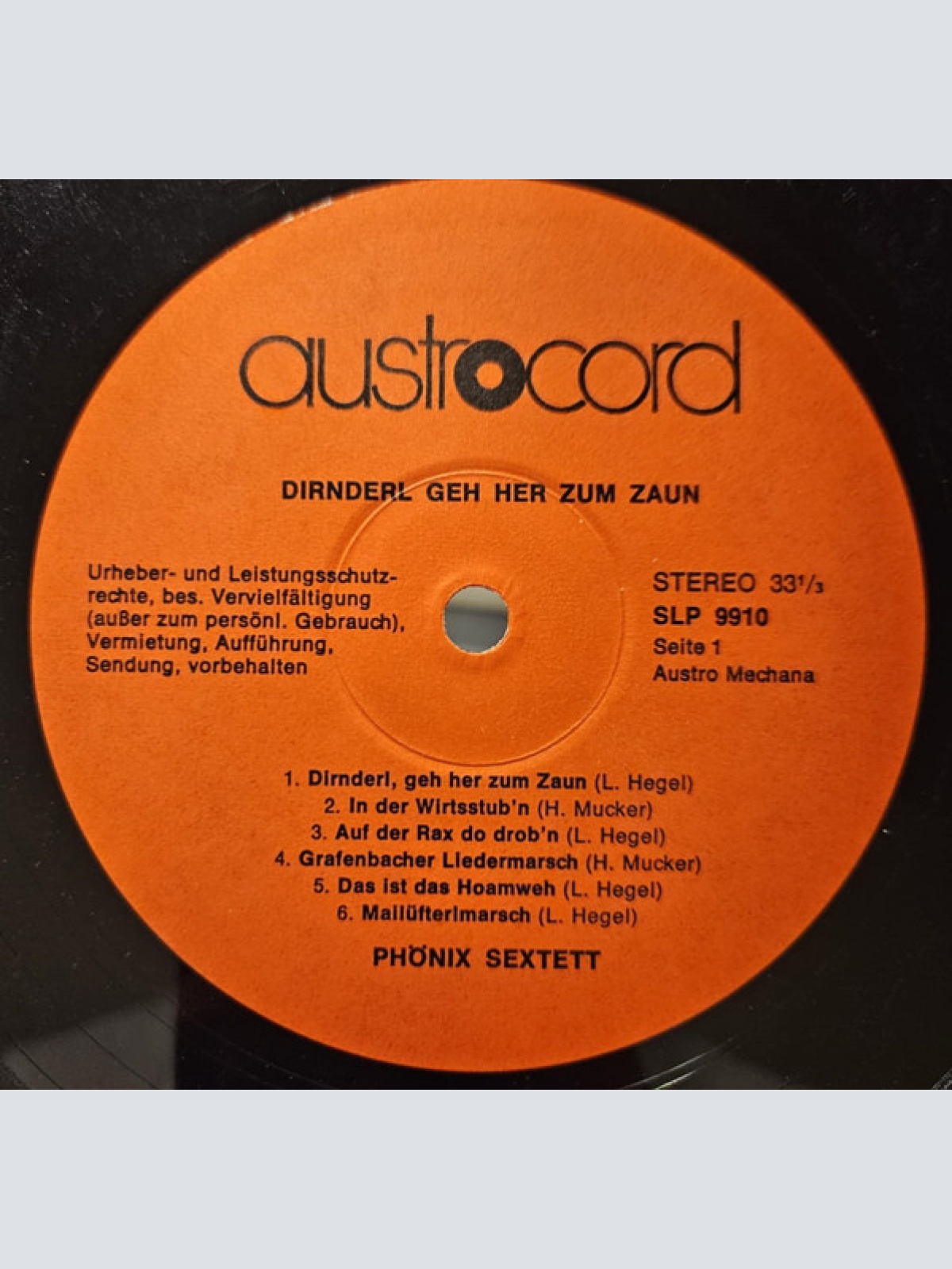 Vinyl / Orig. Phönix Sextett - Dirnderl Geh Her Zum Zaun