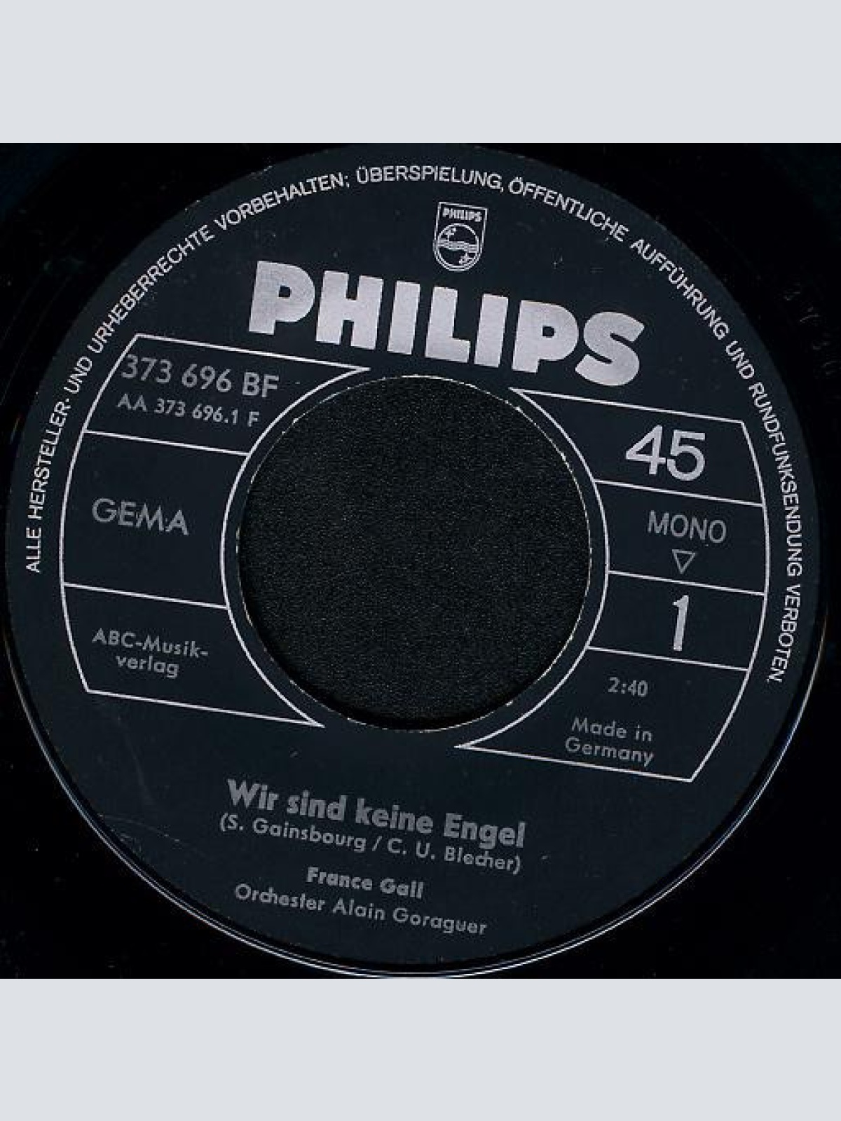 Vinyl / France Gall - Wir Sind Keine Engel / Ich Träume Jede Nacht