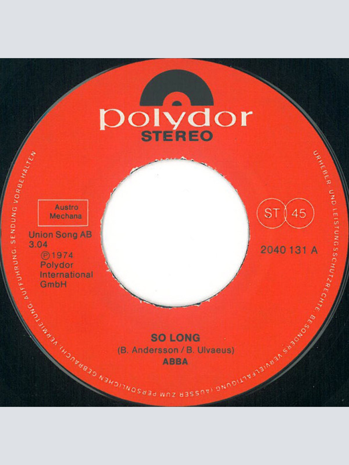 Vinyl / ABBA - So Long