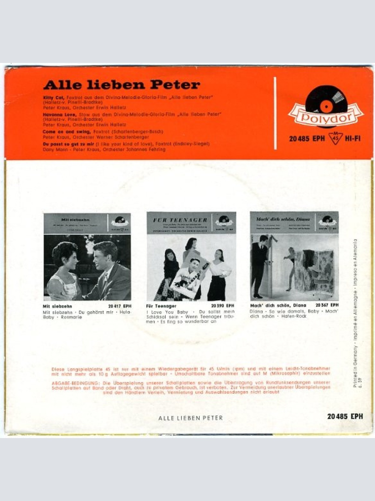Vinyl / Peter Kraus - Alle Lieben Peter