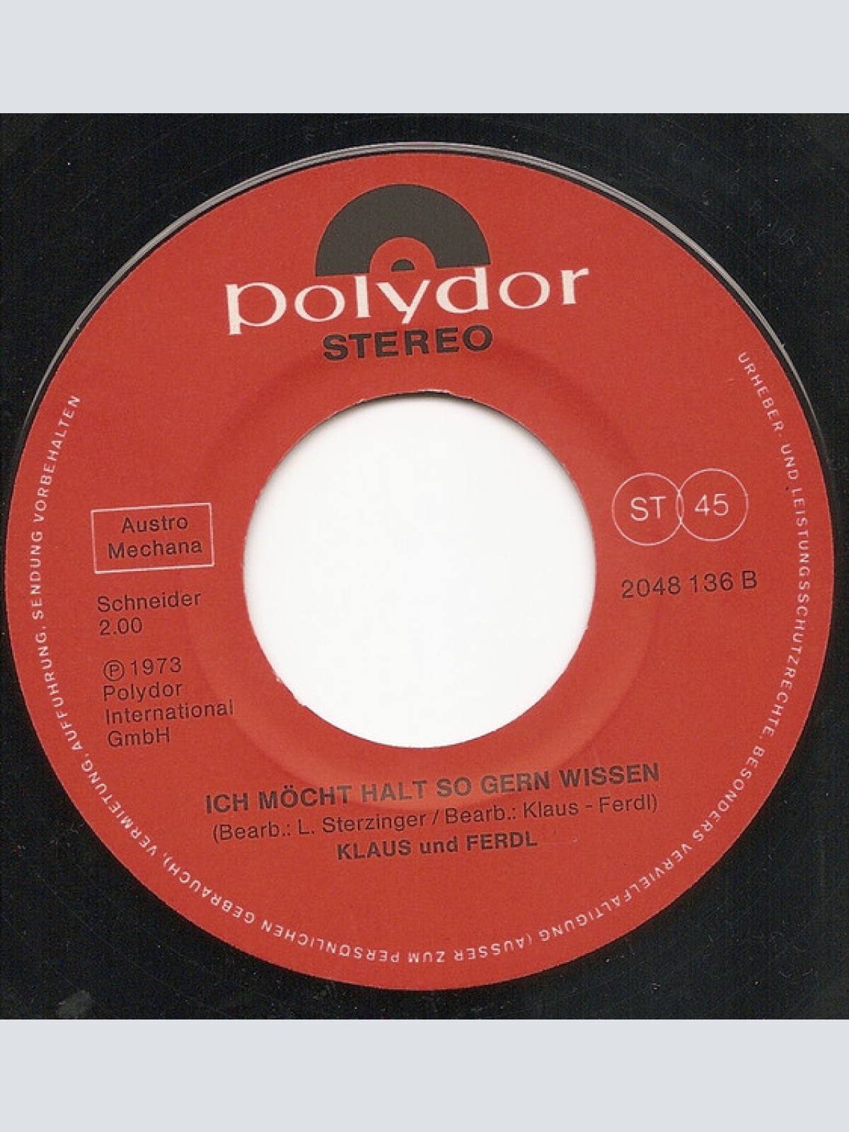 Vinyl / Klaus U. Ferdl* - Heidi, Heidi Tua's No Amal