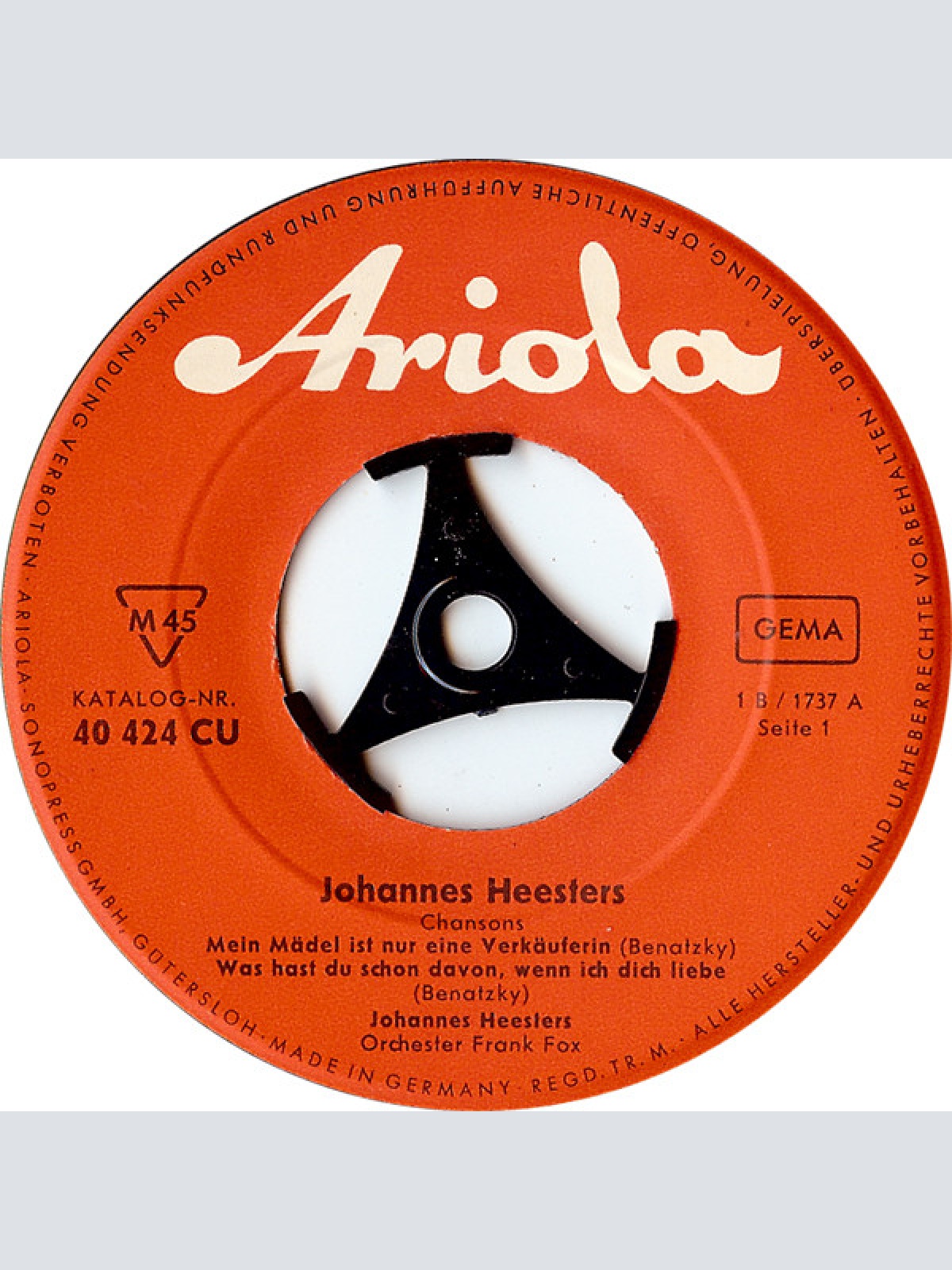 Vinyl / Johannes Heesters - Was Hast Du Schon Davon Wenn Ich Dich Liebe / Da Nehm Ich Mir 'Ne Kleine Zigarette / Mein Mädel Ist Nur Eine Verkäuferin / Was Wär' Das Leben Schon Wert