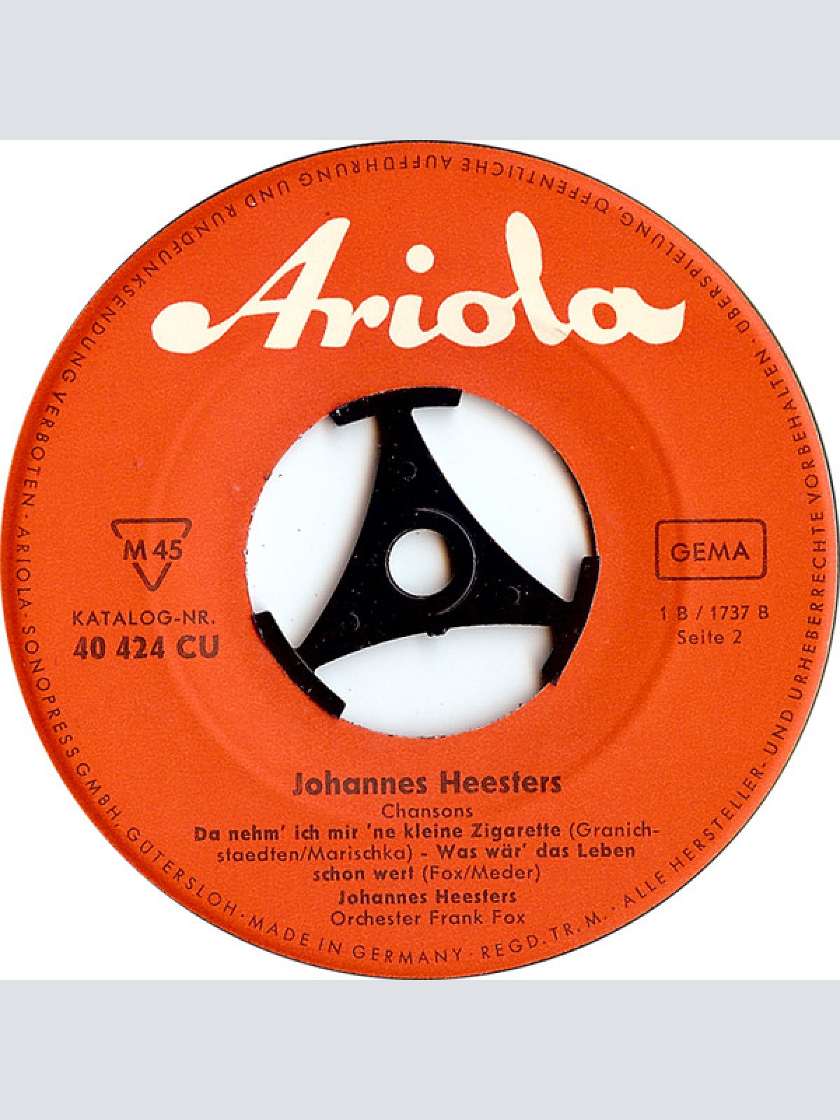 Vinyl / Johannes Heesters - Was Hast Du Schon Davon Wenn Ich Dich Liebe / Da Nehm Ich Mir 'Ne Kleine Zigarette / Mein Mädel Ist Nur Eine Verkäuferin / Was Wär' Das Leben Schon Wert