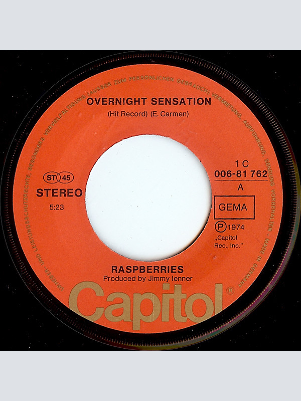 Vinyl / Raspberries - Overnight Sensation