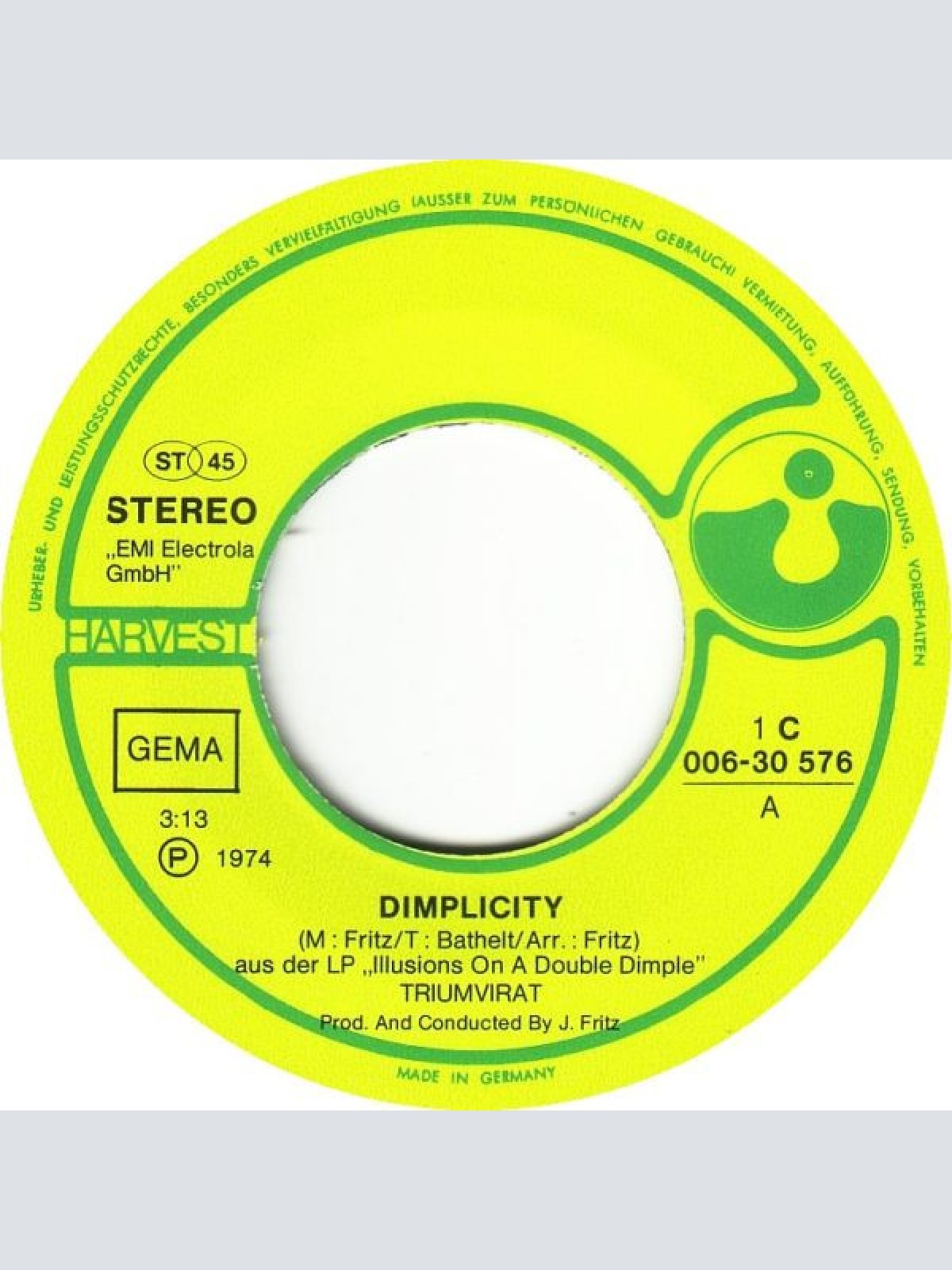 Vinyl / Triumvirat - Dimplicity ★ Million Dollars