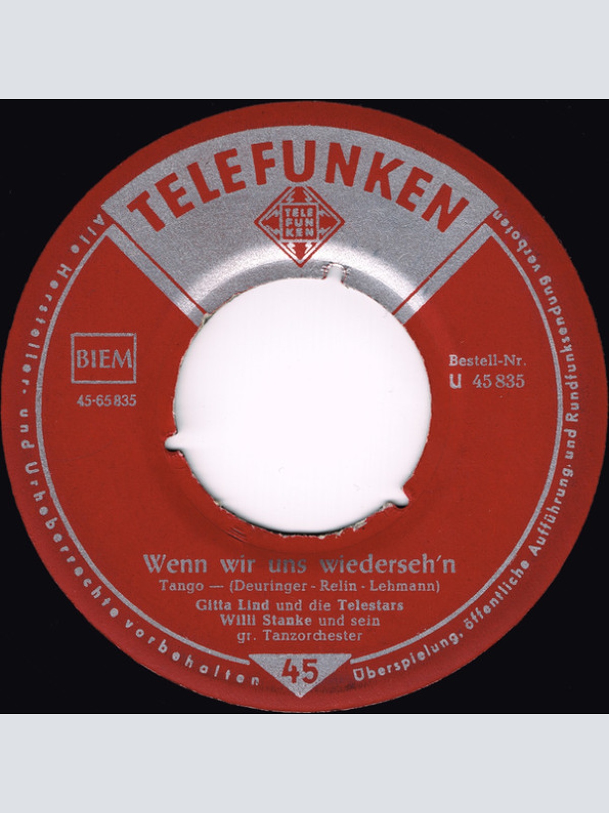 Vinyl / Gitta Lind Und Die Telestars - Weißer Holunder / Wenn Wir Uns Wiederseh'n