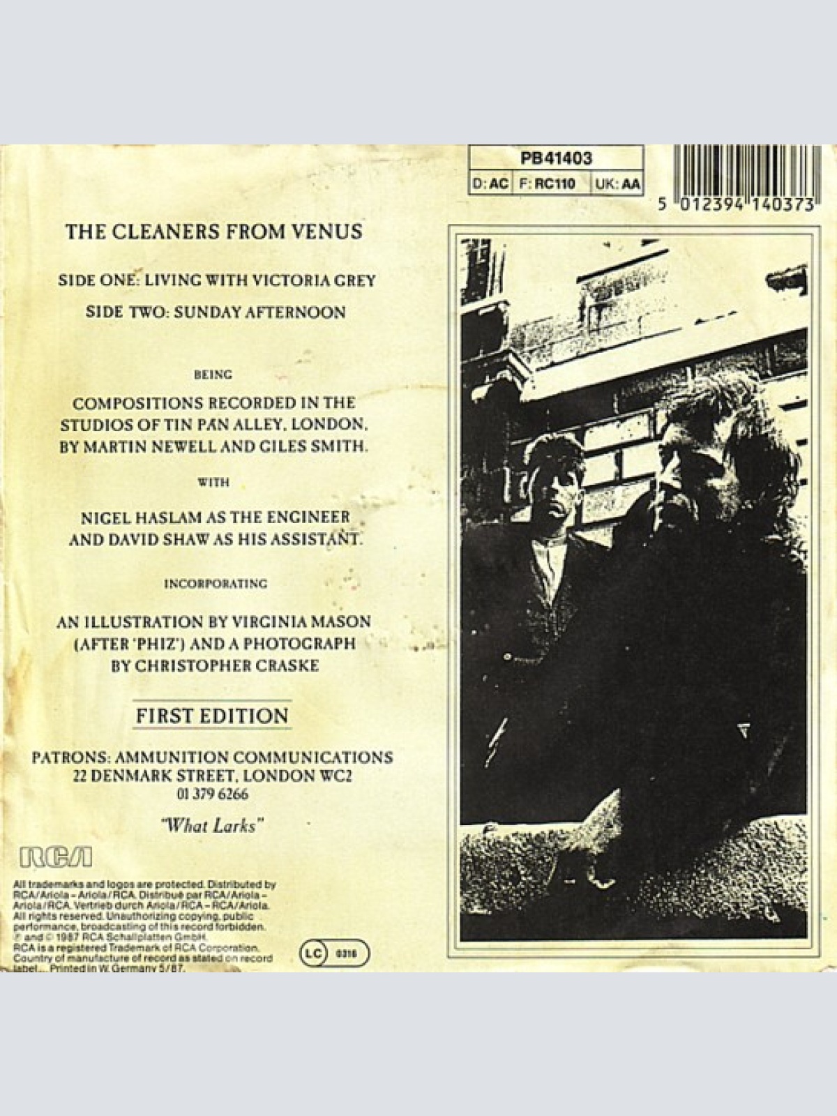 Vinyl / The Cleaners From Venus* - Living With Victoria Grey