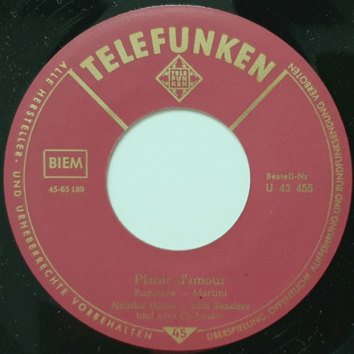 Vinyl / Noucha Doina - Béla Sanders Und Sein Orchester* - Toselli-Serenade / Plaisir D' Amour