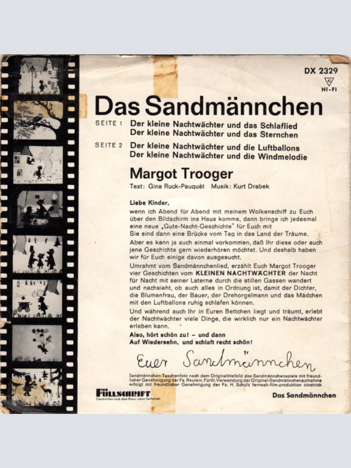 Vinyl / Margot Trooger - Das Original-Fernseh-Sandmännchen