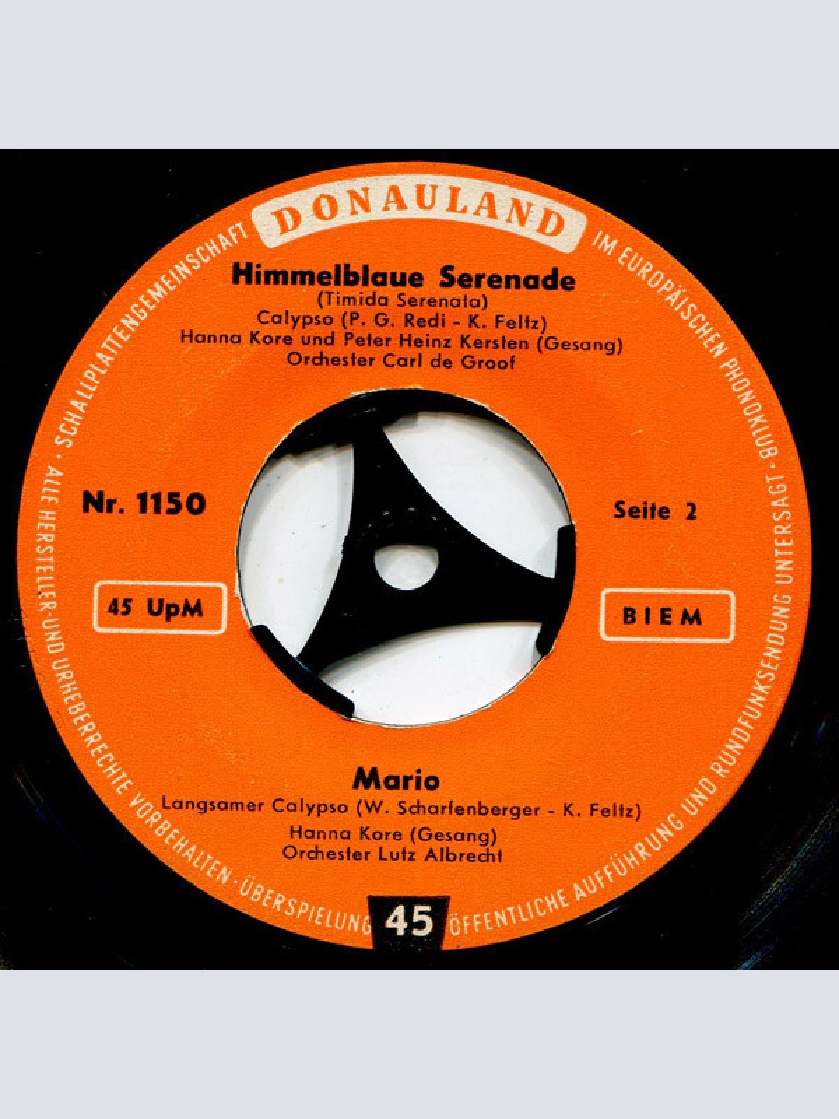 Vinyl / Lutz Landers / Hanna Koré Und  Peter Heinz Kersten - Der Legionär / Noch Immer Allein / Himmelblaue Serenade / Mario