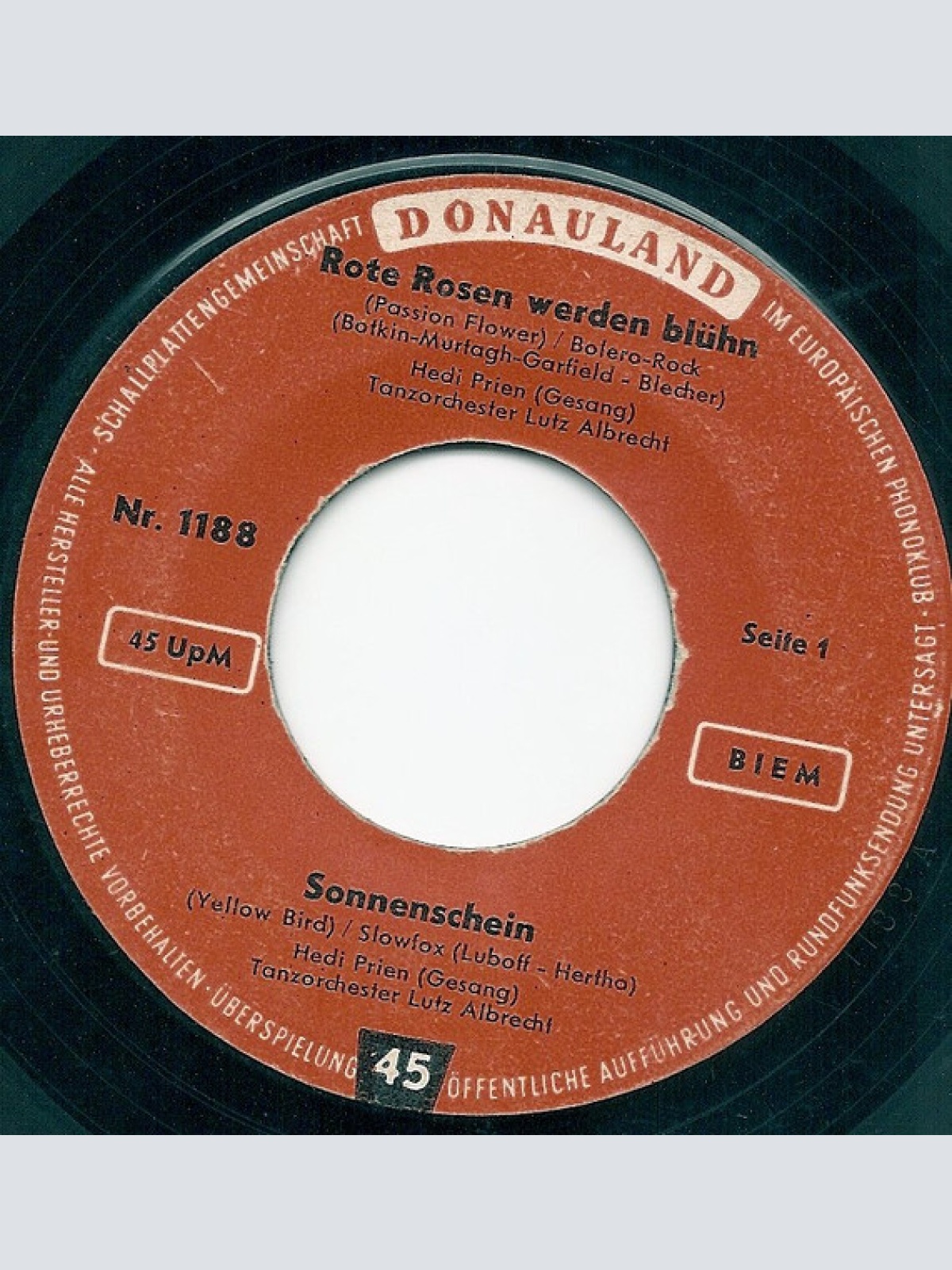 Vinyl / Hedi Prien*, Susanne Adorjan, Thomas Mirko - Rote Rosen Werden Blühn / Sonnenschein / Honey Baby / Rio De Janeiro