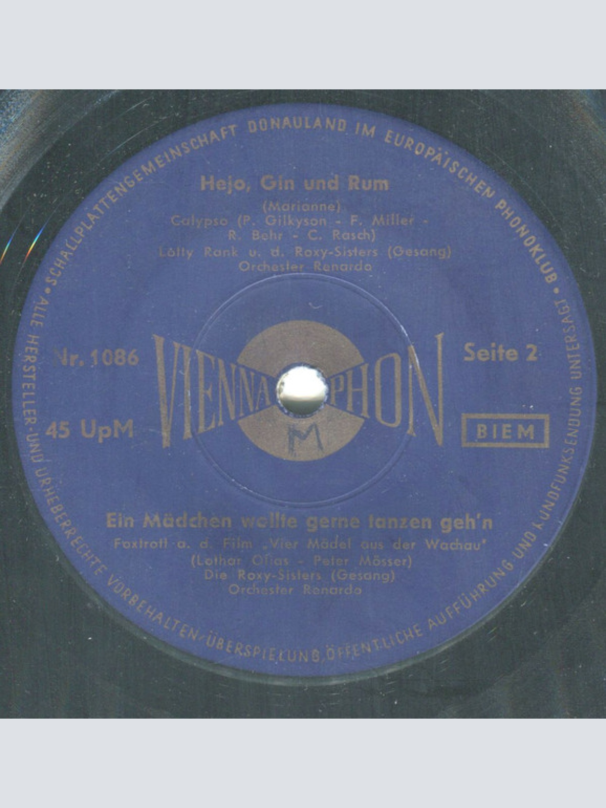 Vinyl / Lord Gregory (3) / Gert Morell / Lotty Rank / Roxy-Sisters - Mathilda / O Baby, Küß Mich Noch Einmal / Hejo, Gin Und Rum / Ein Mädchen Wollte Gerne Tanzen Geh'n