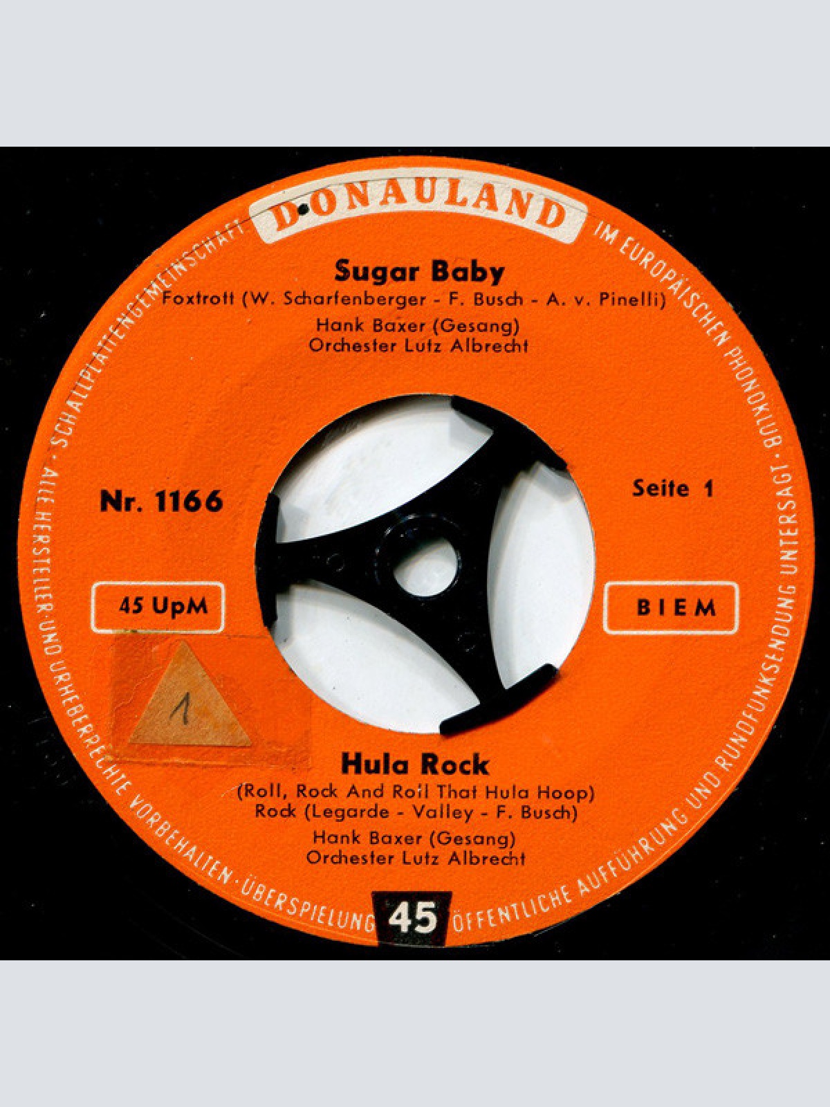 Vinyl / Hank Baxer / Gisi Gert - Sugar Baby / Hula Rock / Jolly Joker / Hey Boys, How Do You Do