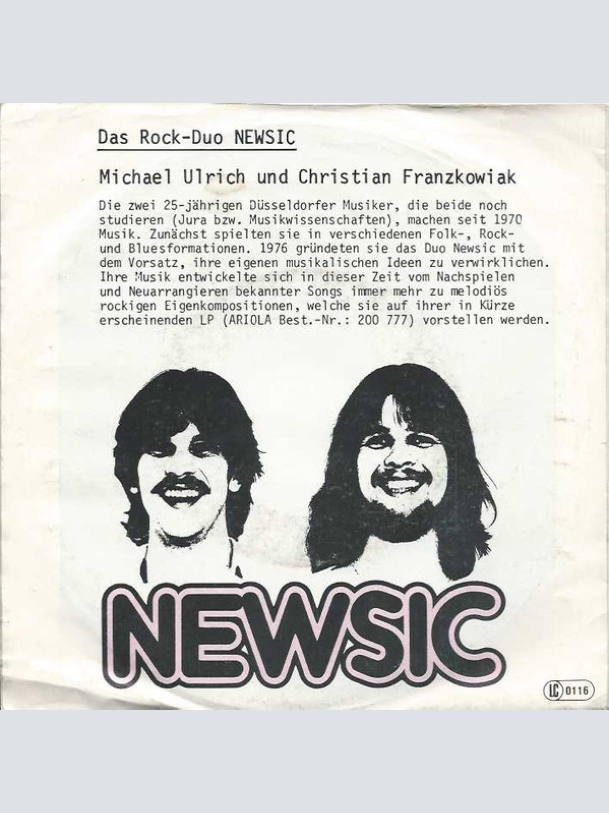 Vinyl / Newsic - Frei Sein / Komm, Wir Schreien Uns Mal An