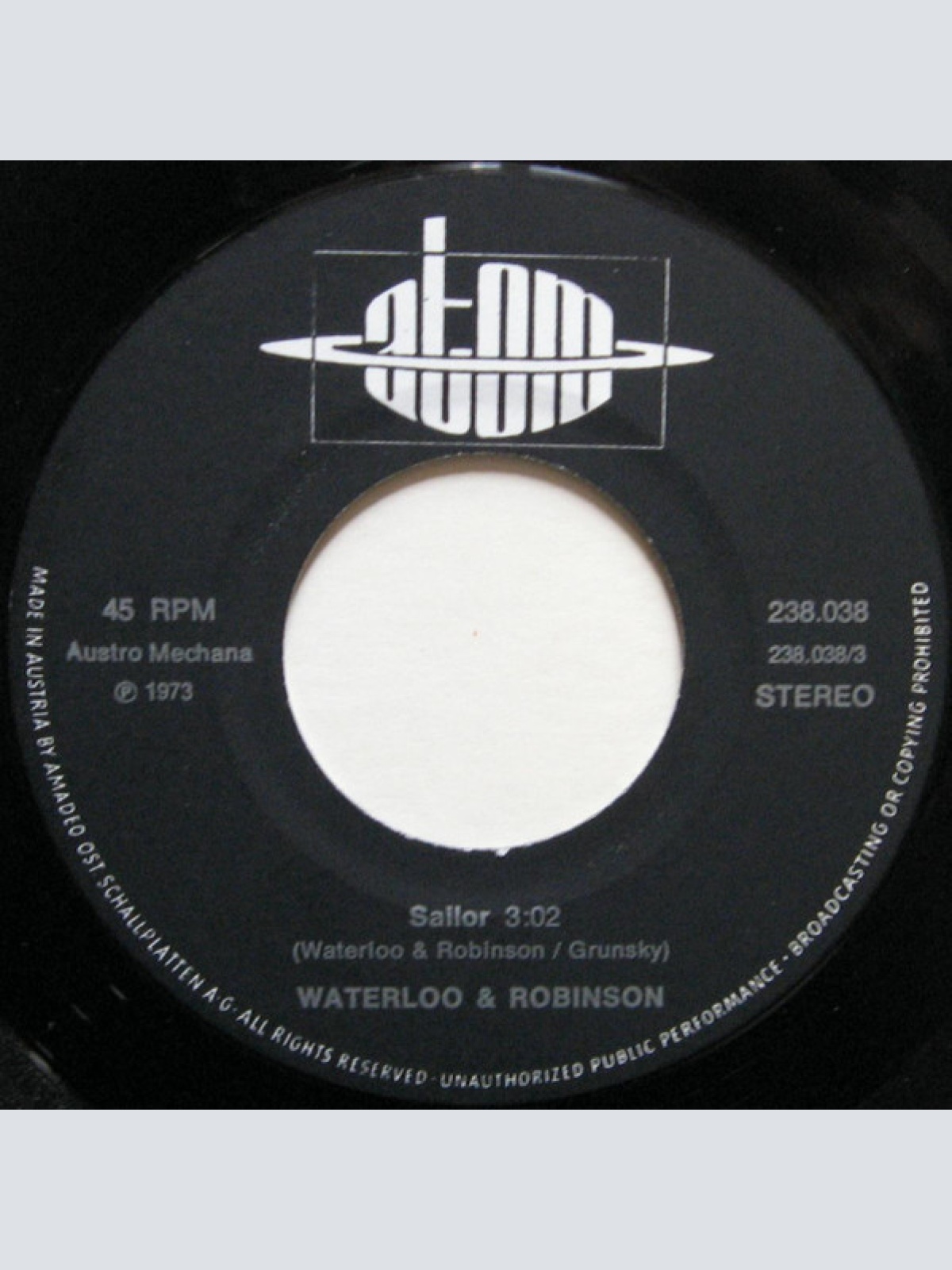 Vinyl / Waterloo & Robinson - Sailor / Paradise