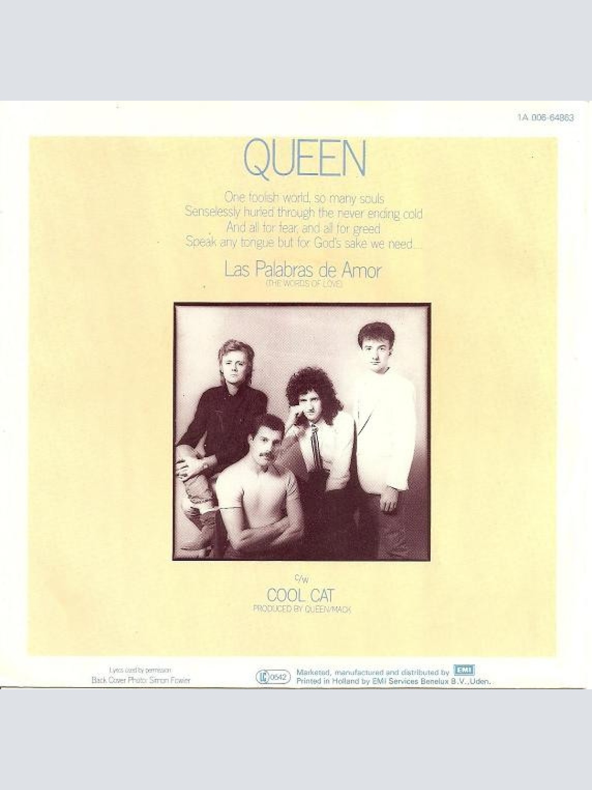 Vinyl / Queen - Las Palabras De Amor (The Words Of Love)
