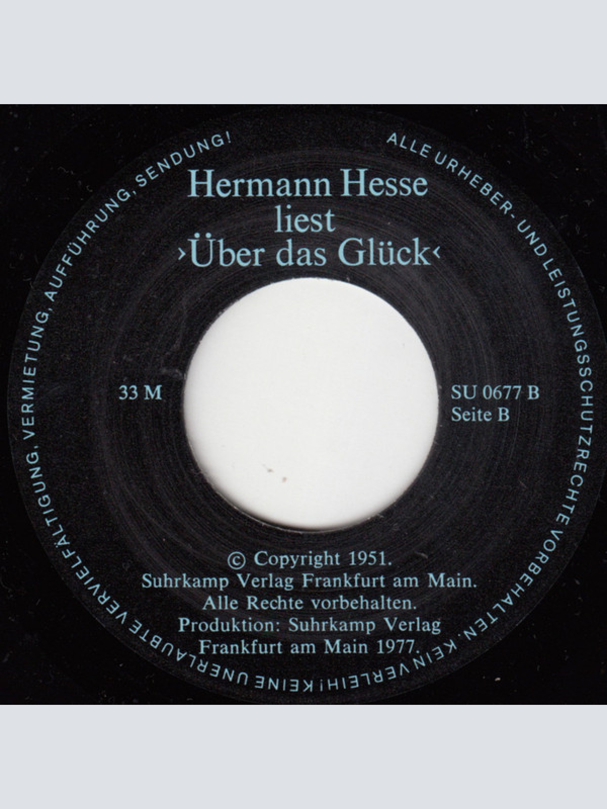 Vinyl / Hermann Hesse - Hermann Hesse Liest >Über Das Glück<