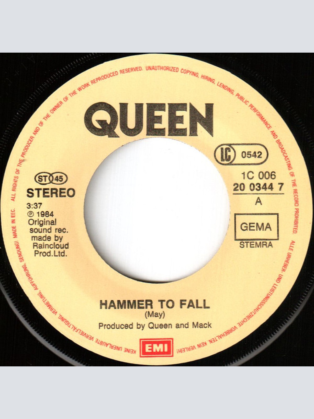 Vinyl / Queen - Hammer To Fall