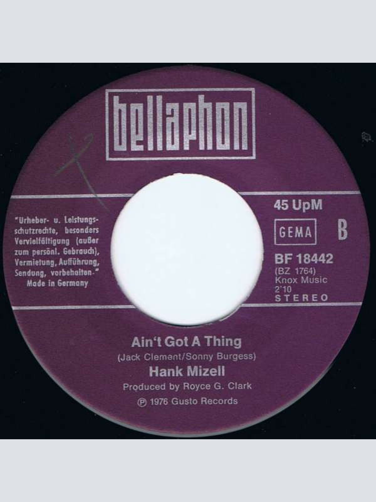 Vinyl / Hank Mizell - Kangaroo Rock