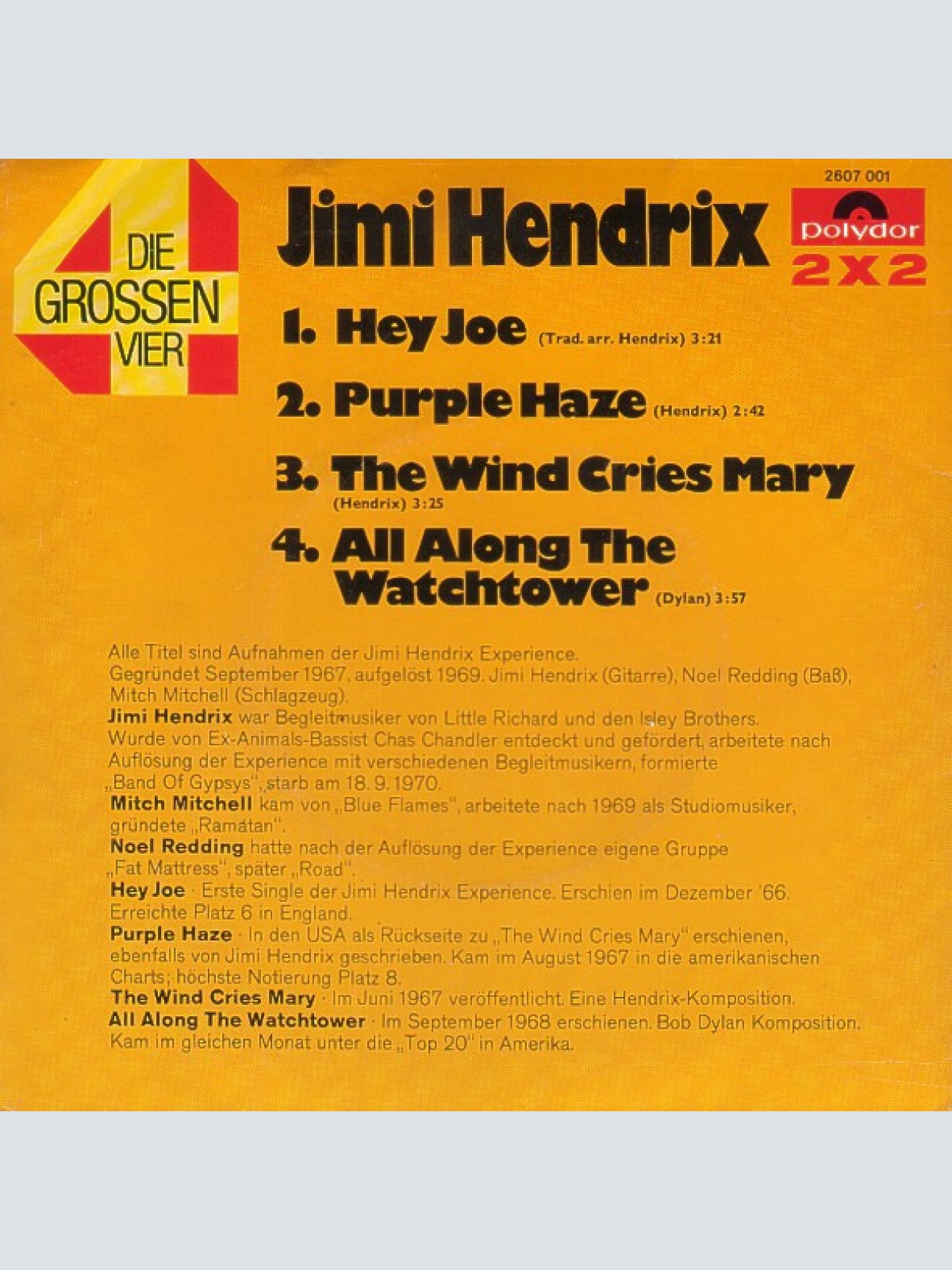 Vinyl / Jimi Hendrix - Die Grossen Vier Von Jimi Hendrix