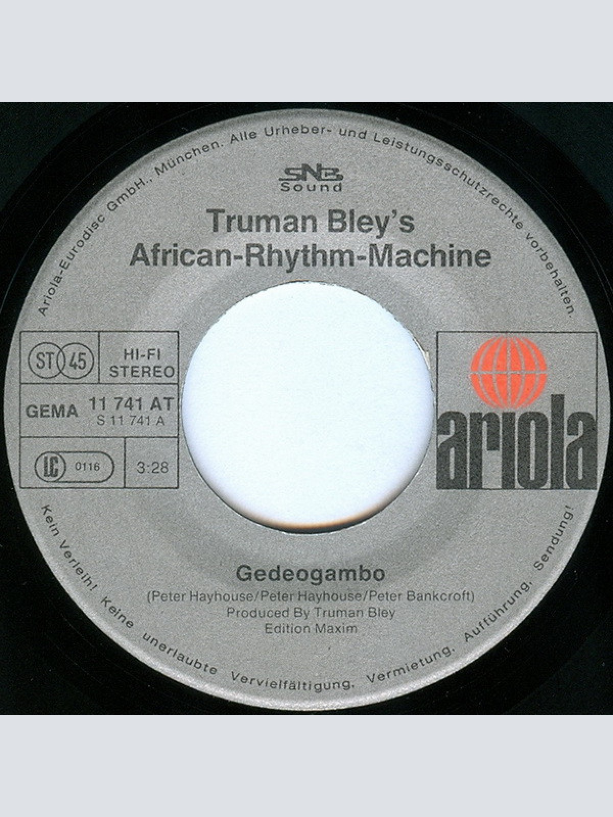 Vinyl / Truman Bley's African-Rhythm-Machine - Gedeogambo / African Slave