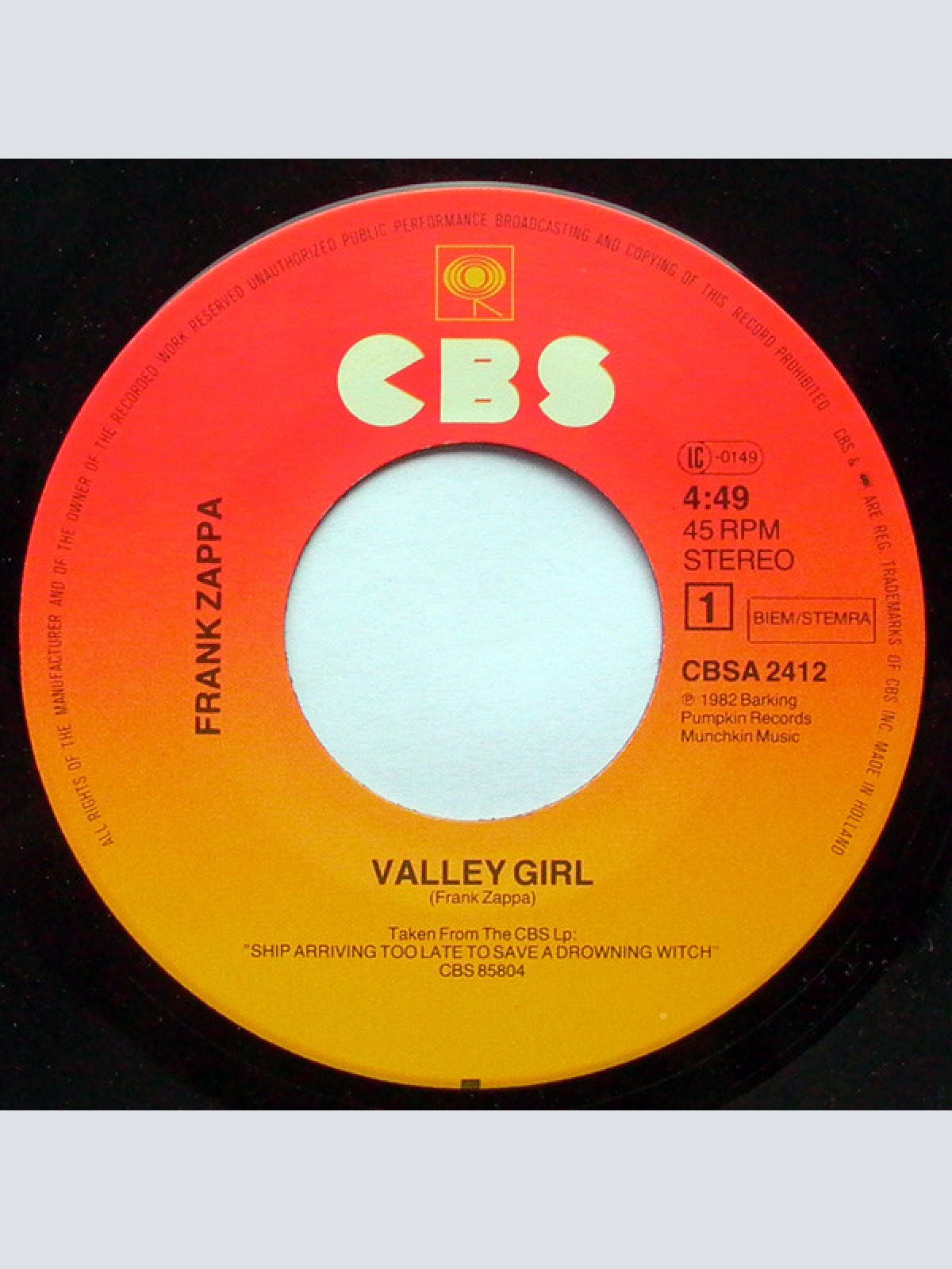 Vinyl / Zappa* - Valley Girl / No Not Now