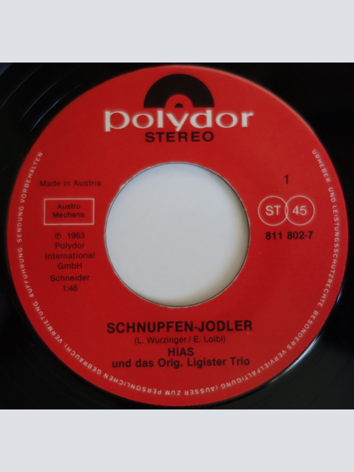 Vinyl / Hias & Original Ligister Trio - Schnupfen-Jodler